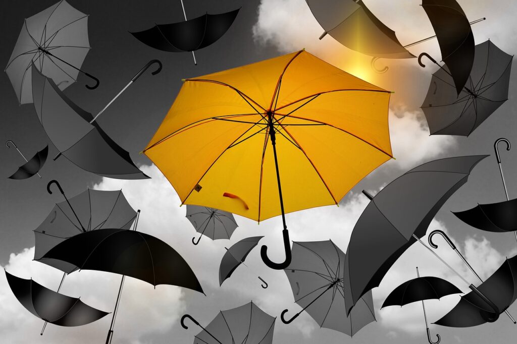 umbrella, yellow, black, white, selection, especially, special feature, one of a kind, faith, uniqueness, individuality, excellent, unique, colour, the atmosphere, mood, attitude to life, whirl, mixed up, ease, multicoloured, coloured, flying, wind, together, pleasure, lust for life, diversity, lots, umbrella, umbrella, umbrella, unique, unique, unique, unique, unique, diversity